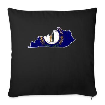 Land Map America US State Distressed Kentucky - Sofa pillowcase 17,3'' x 17,3'' (45 x 45 cm) - black - Front
