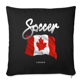 Canada Soccer - Canadian Flag - Sofa pillowcase 17,3'' x 17,3'' (45 x 45 cm) - black - Front