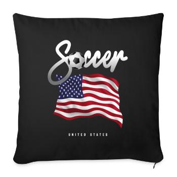 USA Soccer - American Flag - Sofa pillowcase 17,3'' x 17,3'' (45 x 45 cm) - black - Front
