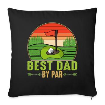 Best Dad By Par Fathers Day Matching Vintage - Sofa pillowcase 17,3'' x 17,3'' (45 x 45 cm) - black - Front