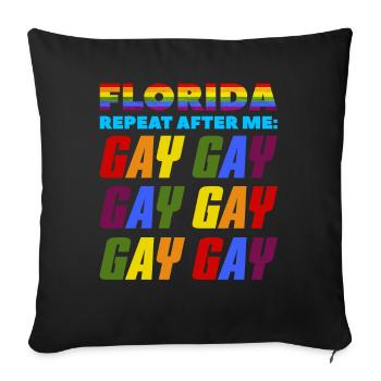 La Floride répète après moi la Gay LGBTQ Pride - Housse de coussin décorative 45 x 45 cm - noir - Devant