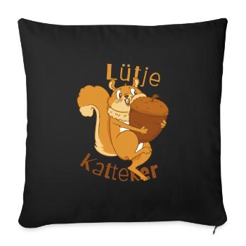 Lütje Katteker Low German Squirrel - Sofa pillowcase 17,3'' x 17,3'' (45 x 45 cm) - black - Front