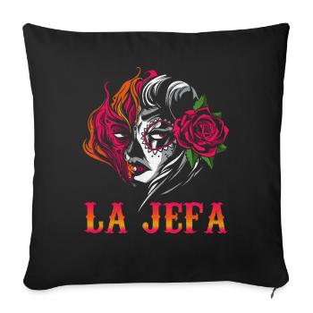 Jefa Halloween Rose Sugar Skull Muertos Dead - Sofa pillowcase 17,3'' x 17,3'' (45 x 45 cm) - black - Front