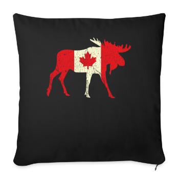 Elk Deer Canada Flag Proud Canadian Canada Day - Sofa pillowcase 17,3'' x 17,3'' (45 x 45 cm) - black - Front