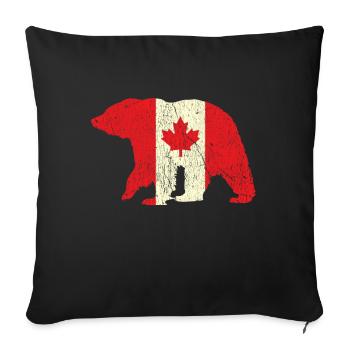 Canada Flag Bear Grizzly Proud Canadian Canada Day - Sofa pillowcase 17,3'' x 17,3'' (45 x 45 cm) - black - Front