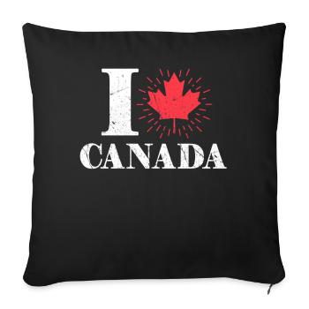 Leaf Heart Canada Flag Proud Canadian Canada Day - Sofakissenbezug 45 x 45 cm - Schwarz - Vorne