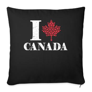 Heart Canada Flag Proud Canadian Canada Day - Sofa pillowcase 17,3'' x 17,3'' (45 x 45 cm) - black - Front
