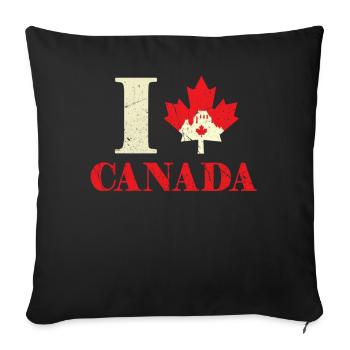Habit Heart Drapeau du Canada Fière fête canadienne du Canada - Housse de coussin décorative 45 x 45 cm - noir - Devant
