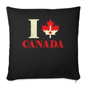 Hill Heart Canada Flag Proud Canadian Canada Day - Sofa pillowcase 17,3'' x 17,3'' (45 x 45 cm) - black - Front