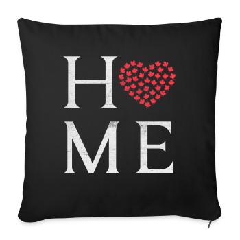 Heart Maple Home Canada Fier De la fête canadienne du Canada - Housse de coussin décorative 45 x 45 cm - noir - Devant