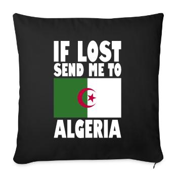 Algeria Flag Saying - Sofa pillowcase 17,3'' x 17,3'' (45 x 45 cm) - black - Front