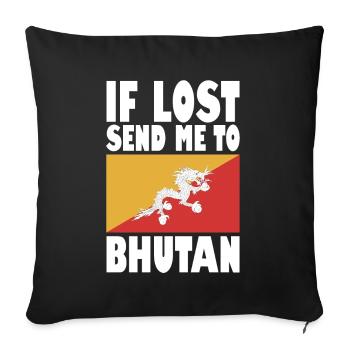 Bhutan Flag Saying - Sofa pillowcase 17,3'' x 17,3'' (45 x 45 cm) - black - Front