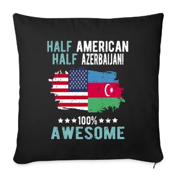 Moitié américain moitié azerbaïdjanais - Housse de coussin décorative 45 x 45 cm - noir - Devant