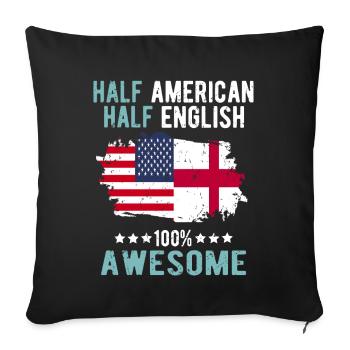 Half American Half English - Sofa pillowcase 17,3'' x 17,3'' (45 x 45 cm) - black - Front