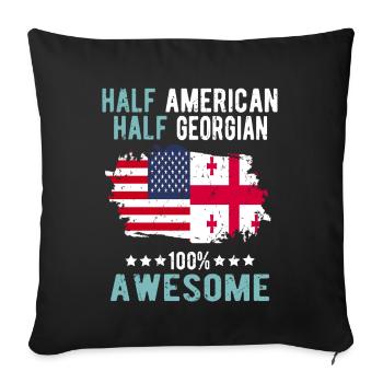 Half American Half Georgian - Sofa pillowcase 17,3'' x 17,3'' (45 x 45 cm) - black - Front