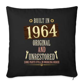 Built In The 1964 Original And Unrestored - Sofa pillowcase 17,3'' x 17,3'' (45 x 45 cm) - black - Front