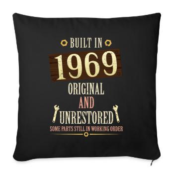 Built In The 1969 Original And Unrestored - Sofa pillowcase 17,3'' x 17,3'' (45 x 45 cm) - black - Front