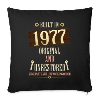 Built In The 1977 Original And Unrestored - Sofa pillowcase 17,3'' x 17,3'' (45 x 45 cm) - black - Front