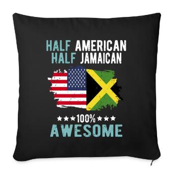 Half American Half Jamaican - Sofa pillowcase 17,3'' x 17,3'' (45 x 45 cm) - black - Front