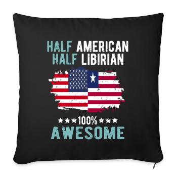 Half American Half Libyan - Sofa pillowcase 17,3'' x 17,3'' (45 x 45 cm) - black - Front