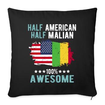 Halb Amerikaner Halb Malier - Sofakissenbezug 45 x 45 cm - Schwarz - Vorne