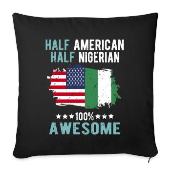 Half American Half Nigerian - Sofa pillowcase 17,3'' x 17,3'' (45 x 45 cm) - black - Front