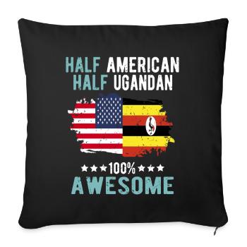 Half American Half Ugandan - Sofa pillowcase 17,3'' x 17,3'' (45 x 45 cm) - black - Front