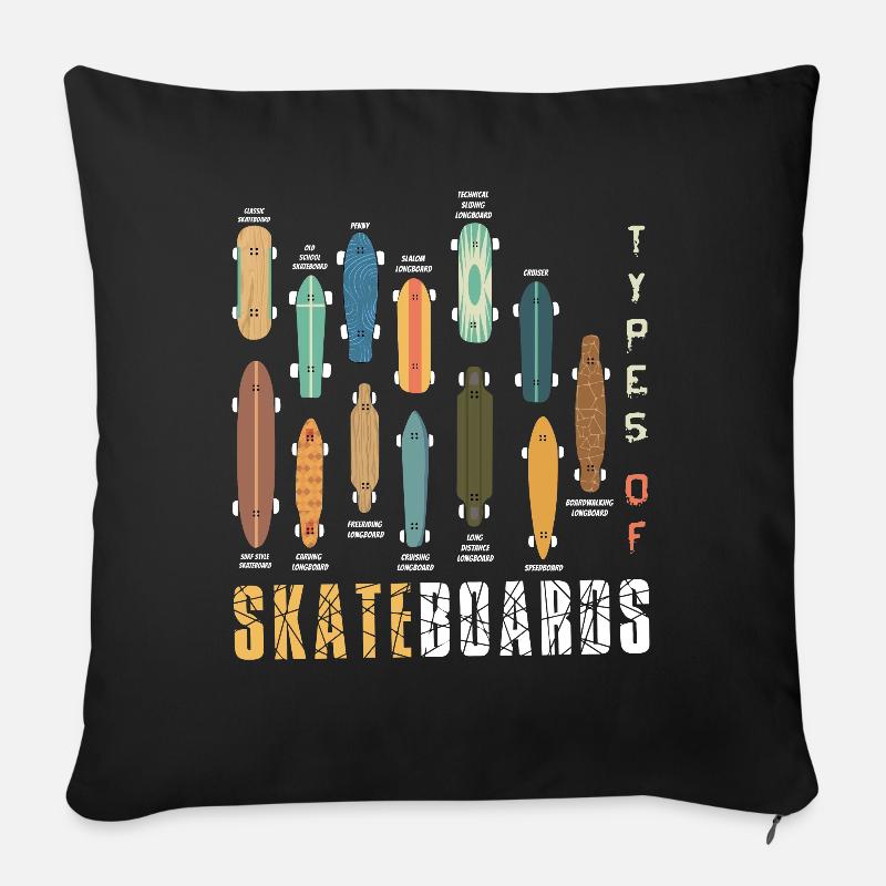 Skating Board Skate Types Of Skateboard - Sofakissenbezug 45 x 45 cm - Schwarz