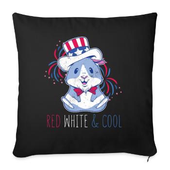 Cool American Pig Guinea USA 4th Of July - Sofa pillowcase 17,3'' x 17,3'' (45 x 45 cm) - black - Front