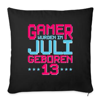 13. Geburtstag Juli Jahrgang 2009 Gamer - Sofakissenbezug 45 x 45 cm - Schwarz - Vorne