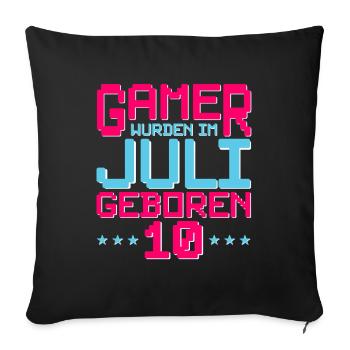 10. Geburtstag Juli Jahrgang 2012 Gamer - Sofakissenbezug 45 x 45 cm - Schwarz - Vorne