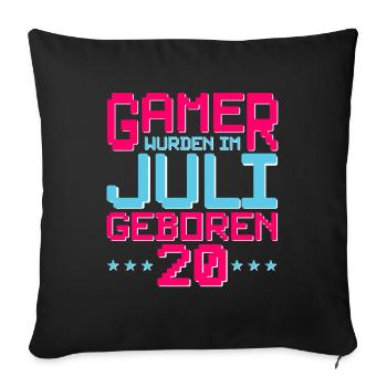 20. Geburtstag Juli Jahrgang 2002 Gamer - Sofakissenbezug 45 x 45 cm - Schwarz - Vorne