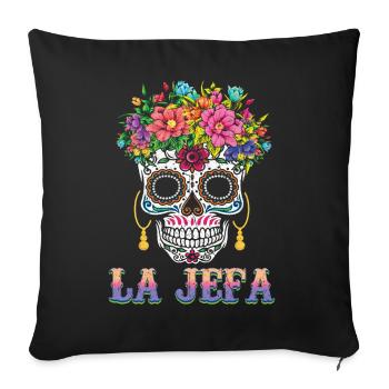 Boss Halloween Muertos Jour De L’Os de Sucre Mort - Housse de coussin décorative 45 x 45 cm - noir - Devant