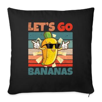 Retro Vintage Let's Bananas Funny Banana - Sofa pillowcase 17,3'' x 17,3'' (45 x 45 cm) - black - Front