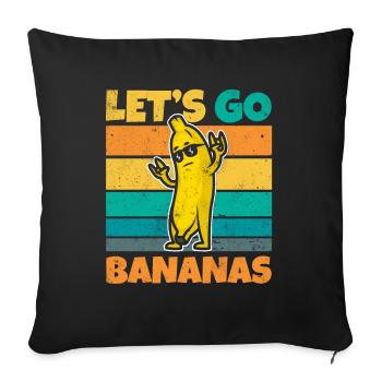 Vintage Let's Bananas Funny Rocker Banana - Sofa pillowcase 17,3'' x 17,3'' (45 x 45 cm) - black - Front