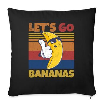 Retro Let's Bananas Funny Cool Banana - Sofa pillowcase 17,3'' x 17,3'' (45 x 45 cm) - black - Front