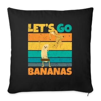 Vintage Let's Bananas Funny Strip Banana - Sofa pillowcase 17,3'' x 17,3'' (45 x 45 cm) - black - Front