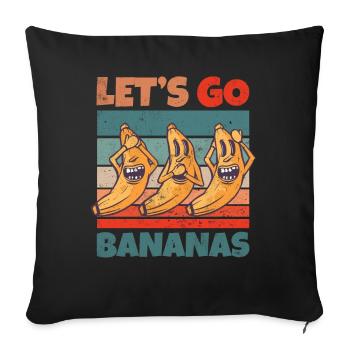 Retro Vintage Let's Bananas Funny Crazy Banana - Sofa pillowcase 17,3'' x 17,3'' (45 x 45 cm) - black - Front