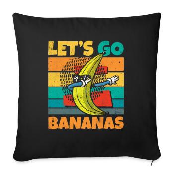 Vintage Let's Bananas Funny Dab Banana - Sofa pillowcase 17,3'' x 17,3'' (45 x 45 cm) - black - Front