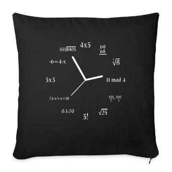 Formule Math Meme Math Equation Jokes Math Clock - Housse de coussin décorative 45 x 45 cm - noir - Devant