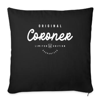 Coroner Drôle Titre du poste Profession Anniversaire - Housse de coussin décorative 45 x 45 cm - noir - Devant
