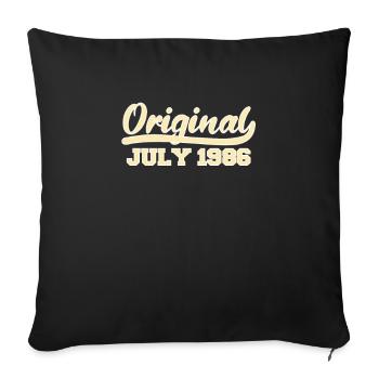 36e anniversaire Juillet né 1986 Idée cadeau - Housse de coussin décorative 45 x 45 cm - noir - Devant