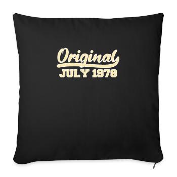 44ème anniversaire Juillet né 1978 Idée cadeau - Housse de coussin décorative 45 x 45 cm - noir - Devant