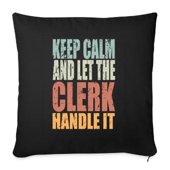 Restez calme Clerk - Housse de coussin décorative 45 x 45 cm - noir - Devant