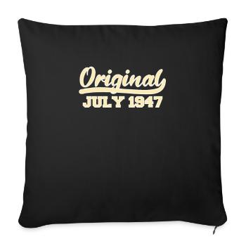 75e anniversaire Juillet né 1947 Idée cadeau - Housse de coussin décorative 45 x 45 cm - noir - Devant