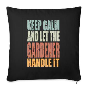 Gardez calme Jardinier disant Cadeau de jardinier - Housse de coussin décorative 45 x 45 cm - noir - Devant