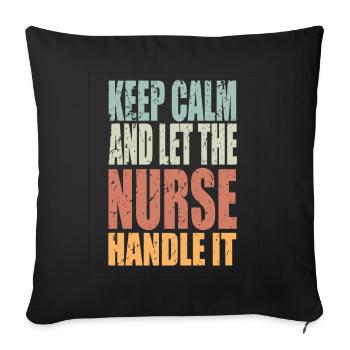 Keep Calm Nurse Saying Nurse - Sofa pillowcase 17,3'' x 17,3'' (45 x 45 cm) - black - Front