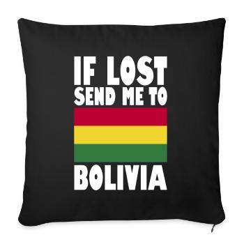Drapeau de la Bolivie - Housse de coussin décorative 45 x 45 cm - noir - Devant