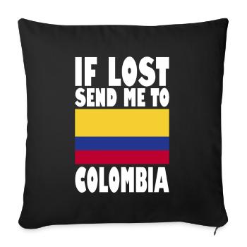 Colombia Flag Saying - Sofa pillowcase 17,3'' x 17,3'' (45 x 45 cm) - black - Front