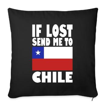 Chile Flag Saying - Sofa pillowcase 17,3'' x 17,3'' (45 x 45 cm) - black - Front